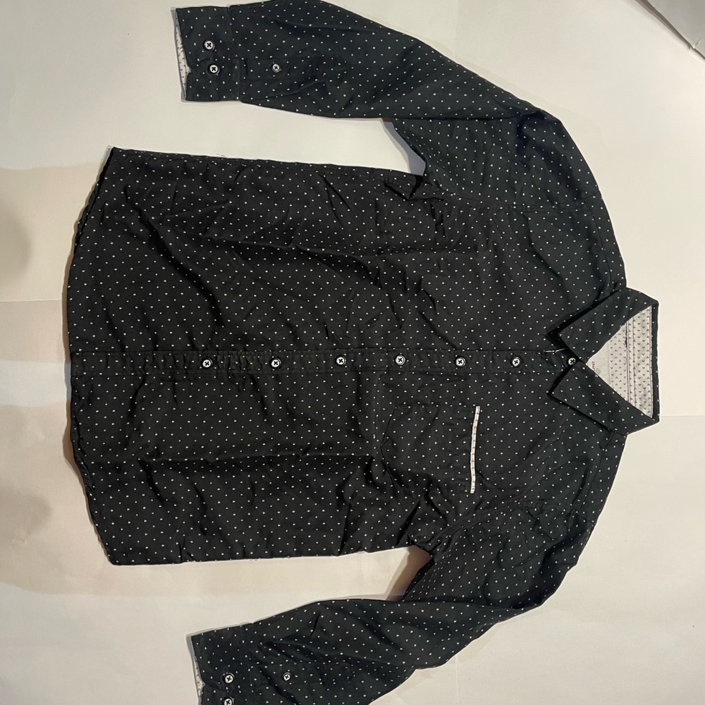 Craft & Flow Black Polka Dot Button-Up Shirt